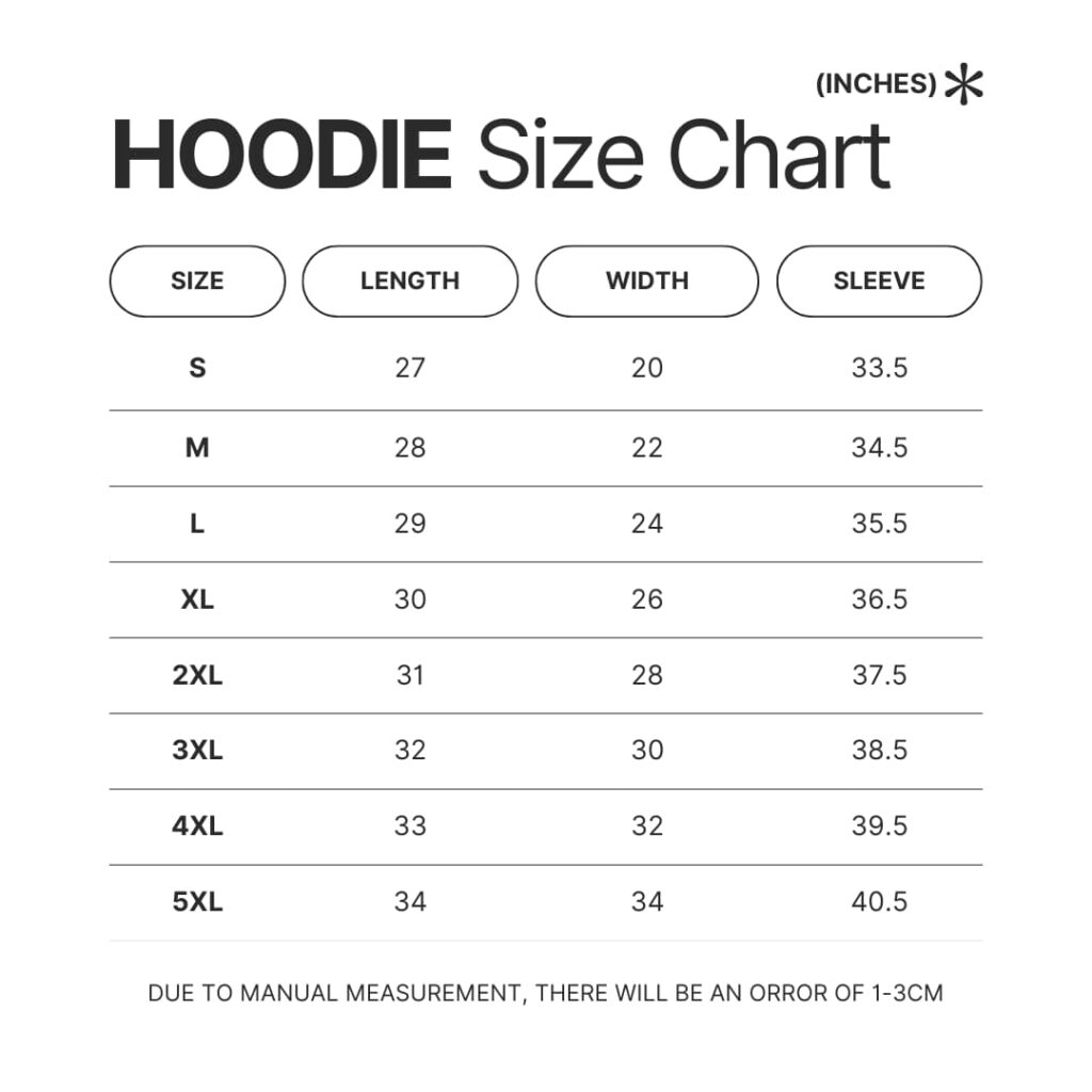 Hoodie Size Chart 1 - Lacrosse Gifts Store