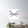 Lacrosse Usa American Flag Poster Official Lacrosse Merch