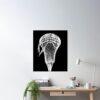 Distressed Lacrosse Head Lacrosse Player Pocket White Poster Official Lacrosse Merch