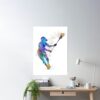 Lacrosse Girl Watercolor Painting Art Print Gifts Poster Official Lacrosse Merch