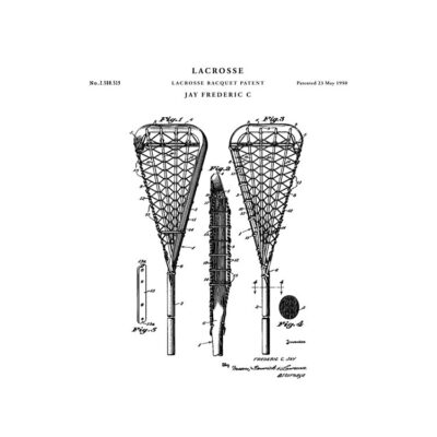 Lacrosse Patent Drawing Blueprint Tote Bag Official Lacrosse Merch