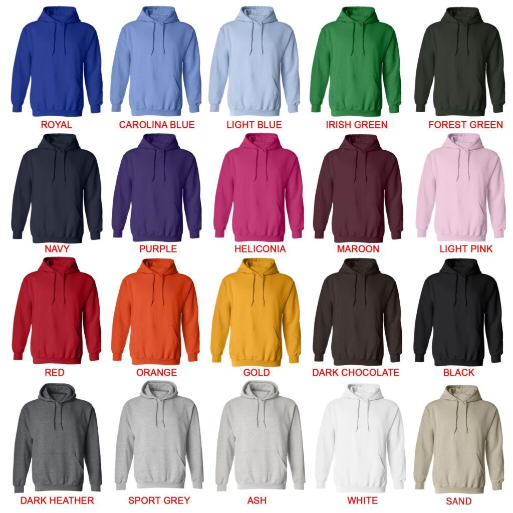 hoodie color chart - Lacrosse Gifts Store