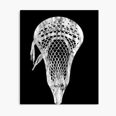 Distressed Lacrosse Head Lacrosse Player Pocket White Poster Official Lacrosse Merch