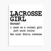 Lacrosse Girl Definition Sports Poster Official Lacrosse Merch