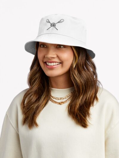 Lacrosse Crossed Lacrosse Sticks With Helmet And Ball Bucket Hat Official Lacrosse Merch