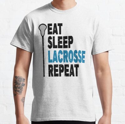 Eat. Sleep. Lacrosse. Repeat. Lacrosse Design T-Shirt Official Lacrosse Merch