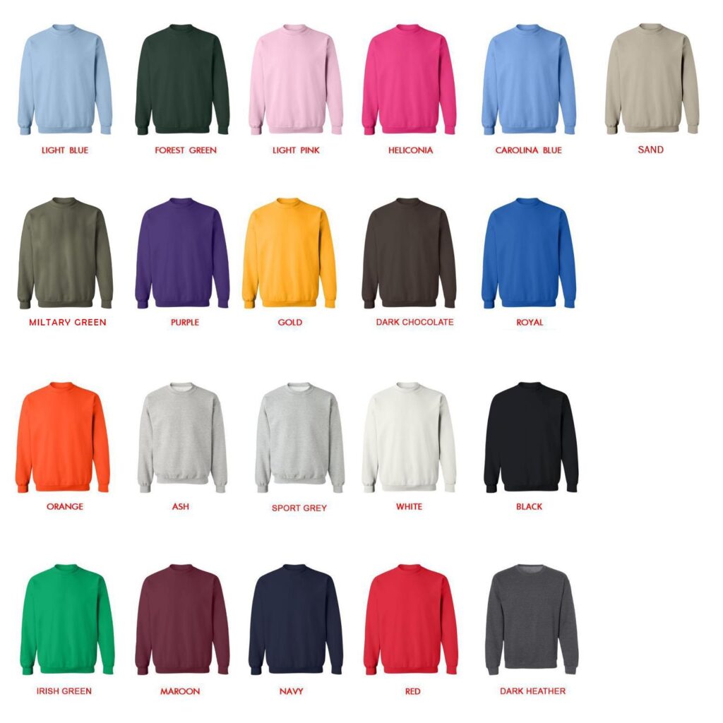 sweatshirt color chart - Lacrosse Gifts Store