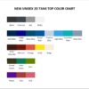 tank top color chart - Lacrosse Gifts Store