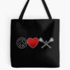 Peace Love Lacrosse Tote Bag Official Lacrosse Merch