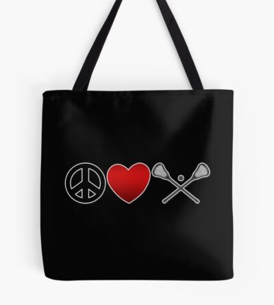 Peace Love Lacrosse Tote Bag Official Lacrosse Merch