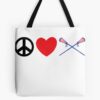 Peace Love Lacrosse Tote Bag Official Lacrosse Merch