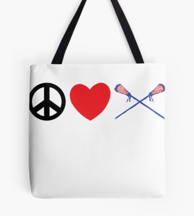 Peace Love Lacrosse Tote Bag Official Lacrosse Merch