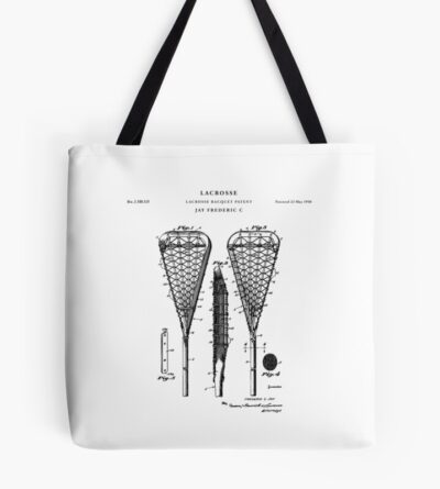 Lacrosse Patent Drawing Blueprint Tote Bag Official Lacrosse Merch