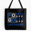 Lacrosse Team Player Face Off Tote Bag Official Lacrosse Merch