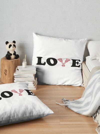 I Love Lacrosse Throw Pillow Official Lacrosse Merch