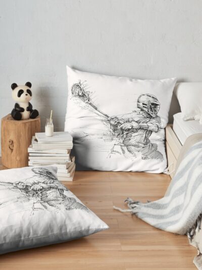 Crank (Black Ink) Throw Pillow Official Lacrosse Merch