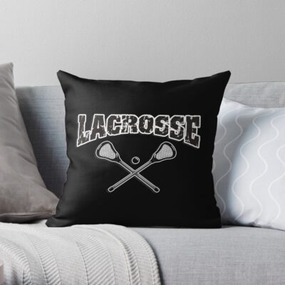 Lacrosse Dark Throw Pillow Official Lacrosse Merch