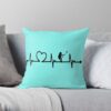 Heartbeat Lacrosse Gift For Lacrosse Lovers Throw Pillow Official Lacrosse Merch