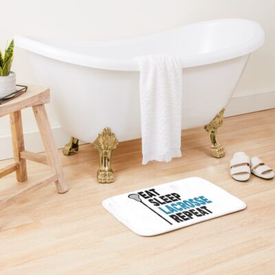 Eat. Sleep. Lacrosse. Repeat. Lacrosse Design Bath Mat Official Lacrosse Merch