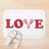 I Love Lacrosse Red Bath Mat Official Lacrosse Merch