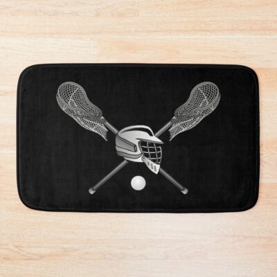 Lacrosse Crossed Lacrosse Sticks With Helmet And Ball Bath Mat Official Lacrosse Merch