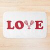 I Love Lacrosse Red Bath Mat Official Lacrosse Merch