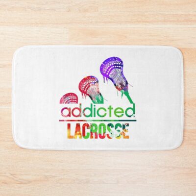 Lacrosse Addicted Watercolor Bath Mat Official Lacrosse Merch