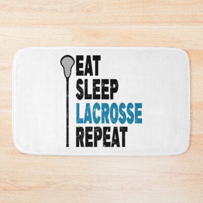 Eat. Sleep. Lacrosse. Repeat. Lacrosse Design Bath Mat Official Lacrosse Merch