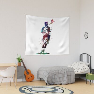 Lacrosse Player Art 2 #Sport #Lacrosse Tapestry Official Lacrosse Merch