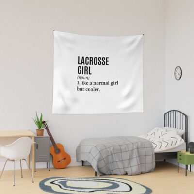 Lacrosse Girl - Lacrosse Player Funny Quote Tapestry Official Lacrosse Merch