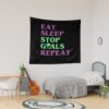 Eat Sleep Stop Goals Repeat | Lacrosse Player Gift | Game Day Shirt | Lacrosse Accessories | Lacrosse Shirt | Lacrosse | Lacrosse Coach | Lacrosse Coach Gift | Lacrosse Mom | Lacrosse Dad Tapestry Official Lacrosse Merch